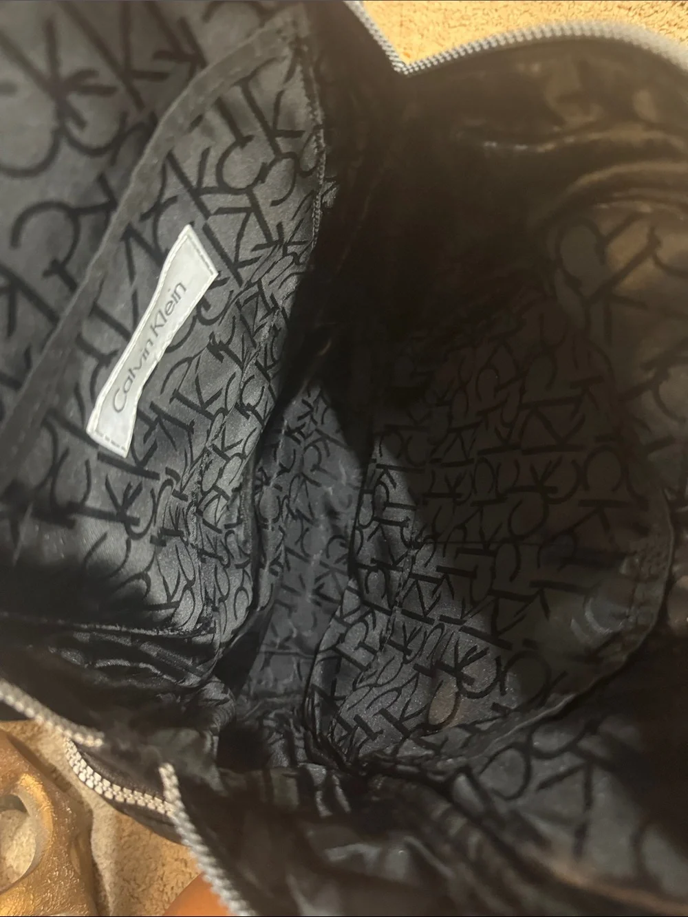 Calvin Klein Black Men's Logo Nylon Backpack with Front Zip Pockets (Project)